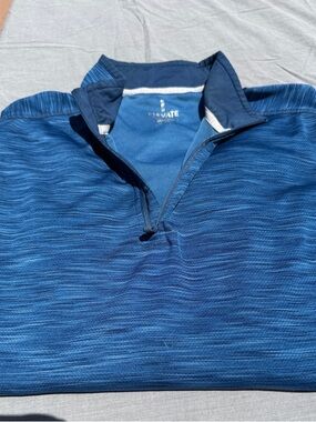 Elevate Men’s Blue Heathered Quarter-Zip Polo